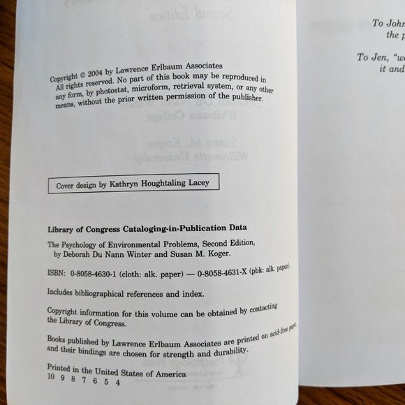 The Psychology of Environmental Problems Book - Picture 5 of 5